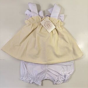 NWT TBBC Lainey Set Yellow Seersucker 18-24M